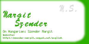 margit szender business card